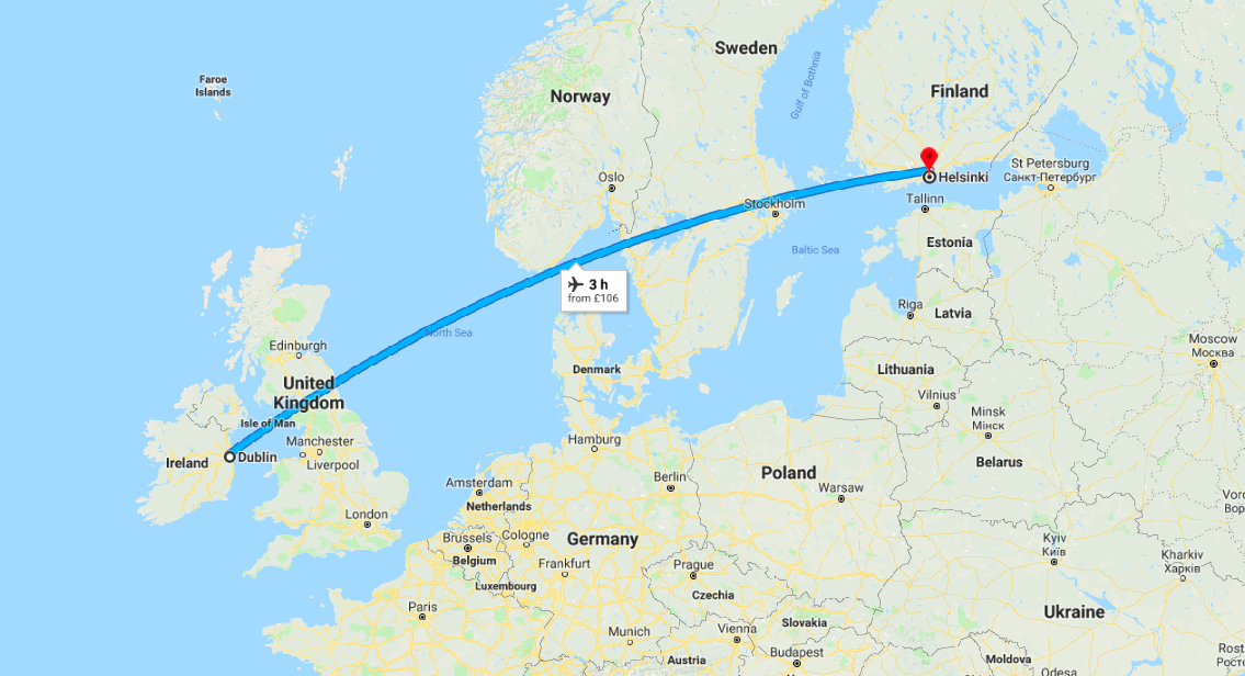 Dublin to Helsinki